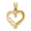 Black Bow Jewelry 14k Yellow Gold and White Rhodium Infinity Heart Pendant, 13mm - 3 of 4