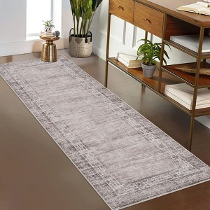 Border Area Rug Washable Rug for Living Room Soft Stain Resistant Rug Non Slip Floor Cover Non Shedding Bedroom Rug - 1 of 4