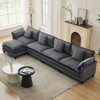 COZONY 112"/147" Modular Sectional Sofa, Corduroy Cloud Couch with Ottoman & Pillows, Comfy Deep Seat L-Shaped Sofa for Living Room, Apartment Office - 3 of 4