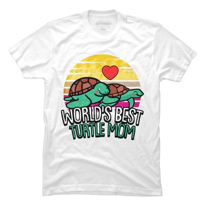 Men's Design By Humans World's Best Turtle Mom Retro Stripes By animalshop T-Shirt
