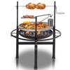 VisioGear Multi-Functional Round Grill with Grilling Fork, Outdoor Grill for Travel, Road Trip, Black, 33"*33"*43" - 2 of 4