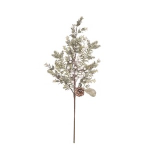 Transpac Artificial 27 in. Green Christmas Pinecone with Berries Spray - 1 of 2