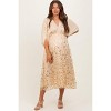 Pinkblush Light Gold Embroidered Tulle Dolman V-Neck Maternity Midi Dress - 2 of 4