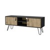 47.6" Manufactured Wood TV Rack with Hairpin Legs, 2 Doors, Open Shelves, and Cable Management for Living Room and Bedroom - 2 of 4