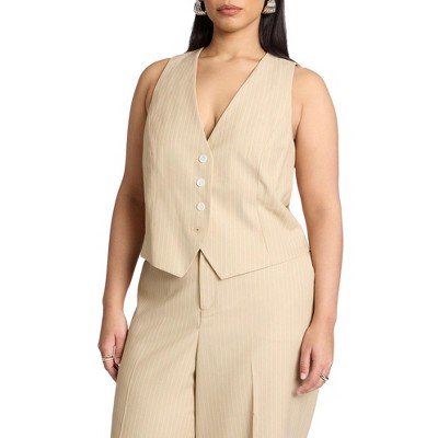 ELOQUII Women's Plus Size Pinstripe Suit Vest