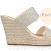 Perphy Women's Sandal Platform Rhinestones Dual Strap Espadrille Wedge - 4 of 4