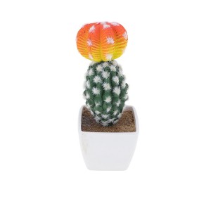 Unique Bargains Artificial Plants Mushroom-Top Cactus in Pot Plastic 3.03"x3.03"x7.87" 1 Pcs - 1 of 4
