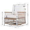 Set of 2 Swivel Patio Accent Chairs with Handwoven Rope, Accent Chair for Garden and Poolside, Chair with Powder-Coated Steel Frame-Coolbibila - 4 of 4
