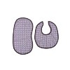 Bacati - Houndstooth/Herringbone Muslin 4 pc set of Bibs/Burpies Gray - 3 of 4