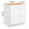 DOMETOUR 30 in. W x 21 in. D x 34.5 in. H in Shaker White Plywood Ready to Assemble Floor Vanity Sink Base Kitchen Cabinet with Left Door - 4 of 4
