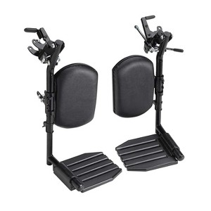 Invacare Wheelchair Elevating Legrests - Padded Calf Support, Aluminum Footplates, Adjustable Length - 1 of 4