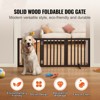 VEVOR Free Standing Dog Gate, 24" H x 60" W Freestanding Pet Gate, 3 Panels Foldable Dog Gate, Expandable Dog Barrier with Silent Foot Support, Brown - 3 of 4