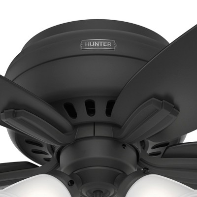 42" Matte Black Low Profile Ceiling Fan with LED Light