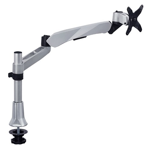 Mount-It! Height Adjustable Full Motion Professional Spring Arm Single  Monitor Desk Mount | Fits Up to 32 in. Screens | Cable Management | Silver