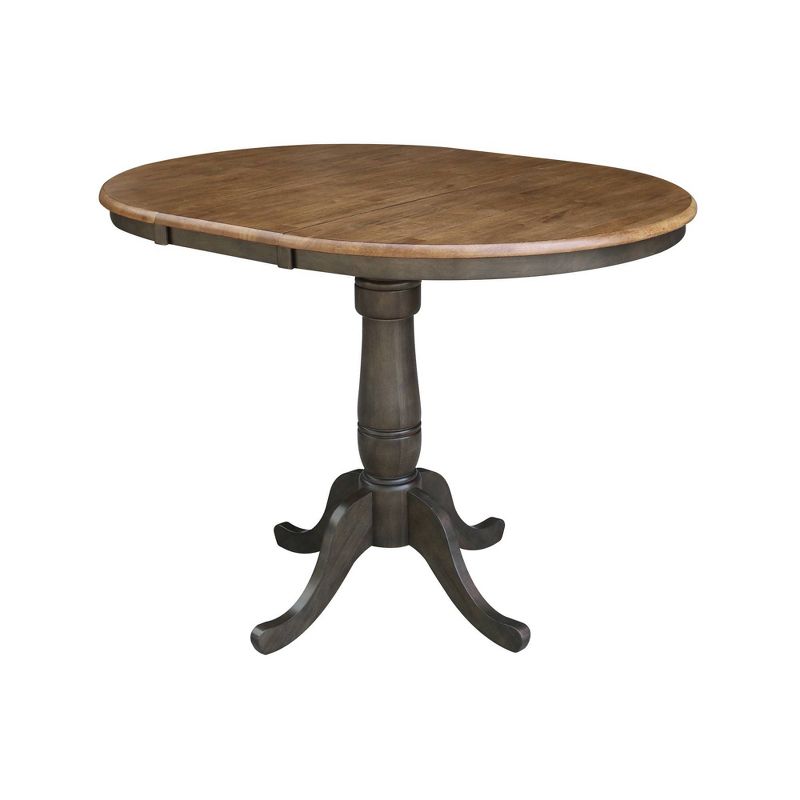 36" Kyle Round Top Table with Leaf Tan/Washed Coal - International Concepts, 5 of 10