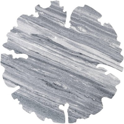Polly 18'' Chrome Gray Marble Round Occasional Table
