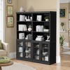 72x62x16 Wood Accent Sideboard Cabinet in Black, Storage Organizer with Adjustable Shelves and Glass Doors for Kitchen Bedroom Living/Dinning Room - 2 of 4