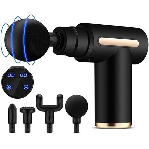 YEVYO Muscle Massage Gun for Pain Relief with 10 Massages Heads - Black - 1 of 4
