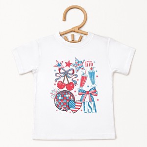 The Juniper Shop Patriotic Disco Collage Toddler Short Sleeve Tee - 1 of 4
