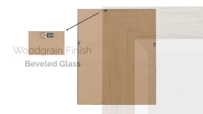 Rustic Brown Rectangular Wall Mirror, 27x39, Modern Farmhouse Design