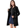 Allegra K Women's Notched Lapel Double Breasted Faux Suede Trench Coat with Belt - 4 of 4