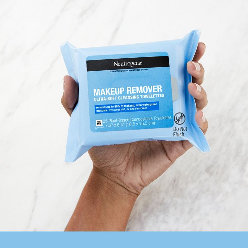 Neutrogena Facial Cleansing Makeup Remover Wipes with Vanity Case - 25ct, 3 of 8