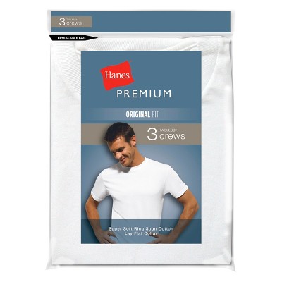 Hanes Men's Premium 3pk Crew Undershirt - White 2XL