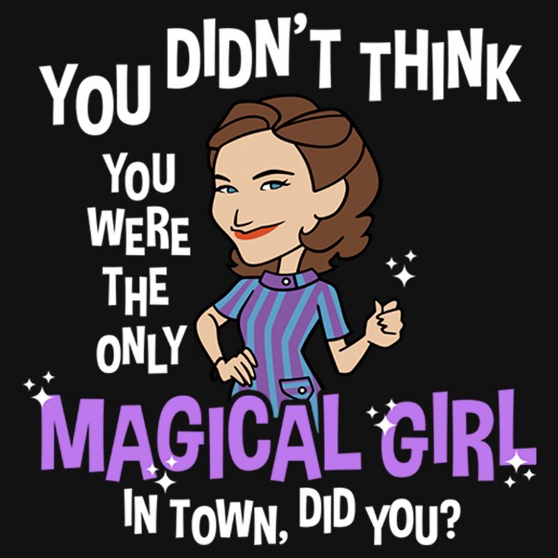 Girl's Marvel WandaVision Animated Agatha Magical Girl T-Shirt, 2 of 5