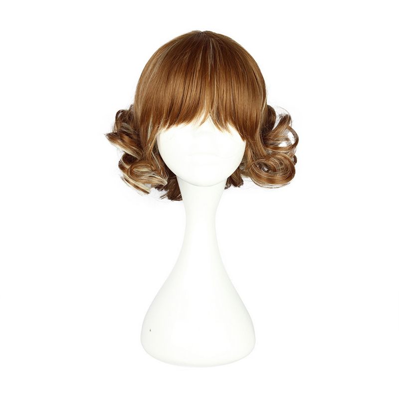 Unique Bargains Curly Women's Wigs 12" Brown with Wig Cap Short Hair, 1 of 7