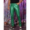 Lars Amadeus Men's Slim Fit Motorcycle Biker Faux Leather Trousers - 2 of 4