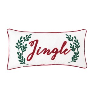 C&F Home 12" x 24" Jingle Sprig Chainstitch Christmas Throw Pillow - 1 of 4