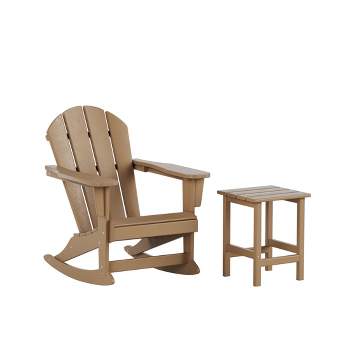WestinTrends 2-Piece Set Outdoor Adirondack Rocking Chair with Side Table