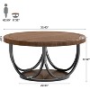 Lantine 2 Tiers Round Coffee Table, 35.4" Circle Cocktail Table with Storage Shelf, Industrial Center Tables for Living Room - 3 of 4