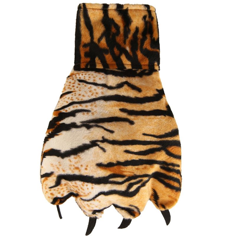HalloweenCostumes.com One Size Fits Most  Tiger Paw Shoe Covers, Black/Brown/Brown, 2 of 4