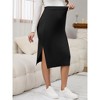 INSPIRE CHIC Women's Maternity High Waist Casual Side Split Stretchy Elastic Bodycon Sweater Skirt - 2 of 4