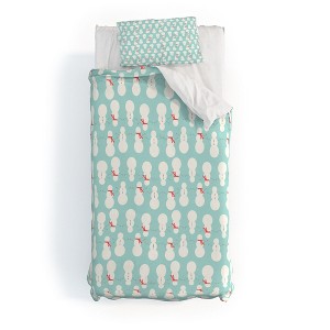 Allyson Johnson Cute Snowmen Duvet Cover + Pillow Sham(s) - Deny Designs - 1 of 4