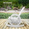 Wooden Rocking Chair, Adirondack Rocker Chair w/ Slatted Design and Oversized Back, for Porch, and Garden - 4 of 4