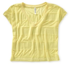 Aeropostale Womens Sheer Stripe Wide Basic T-Shirt - 1 of 1