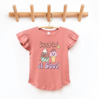 The Juniper Shop Keepin' It Cool Ice Cream Toddler Flutter Sleeve Tee