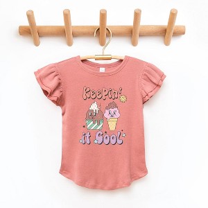 The Juniper Shop Keepin' It Cool Ice Cream Toddler Flutter Sleeve Tee - 1 of 2