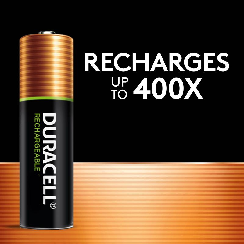 Duracell Rechargeable AA Batteries - 4 Pack - Compatible with NiMH Battery Chargers, 3 of 8