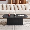 Modern Walnut Coffee Table with Black Metal Legs,Easy-to-Clean Rectangular Center Table for Living Room-Maison Boucle - 2 of 4