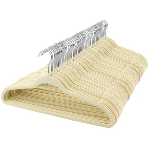 Elama Home 100 Piece Heavy Duty Velvet Non-slip Slim Profile Hanger Set In  Cream : Target
