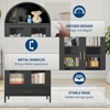 73In Tall Metal Arched Cabinet, Metal Storage Cabinet With 2 Adjustable Shelves & Drawers,Modern Kitchen Pantry With Glass Door,Versatile Cupboard - 4 of 4