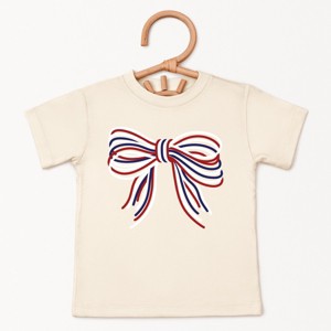 The Juniper Shop Patriotic Layered Bow Toddler Short Sleeve Tee - 1 of 4