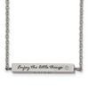 Chisel Stainless Steel and Enameled with Cubic Zirconia ENJOY THE LITTLE THINGS Bar on a 16" Cable Chain Necklace with a 2" Ext. - 2 of 4