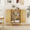 Tangkula Buffet Cabinet Storage Cabinet w/ Double Doors & 3 Detachable Shelves - 3 of 4
