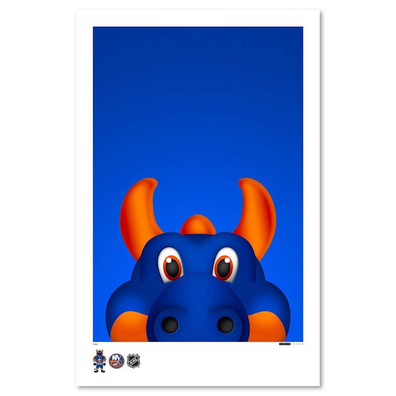 NHL New York Islanders Sparky The Dragon Mascot Art Poster Print, 1 of 2