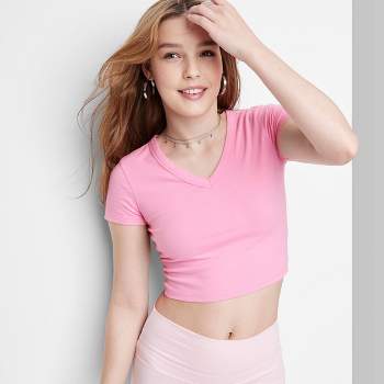 Zelos Solid Pink Short Sleeve T-Shirt Size 1X (Plus) - 63% off