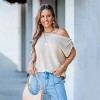 Women's Elegant Off-Shoulder Gold Top for Effortless Chic - Cupshe - 4 of 4